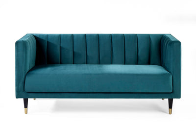 Salma Scalloped Back 2 Seater - Teal – Julian Bowen, view 2