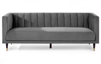 Salma Scalloped Back 3 Seater- Grey – Julian Bowen, view 2