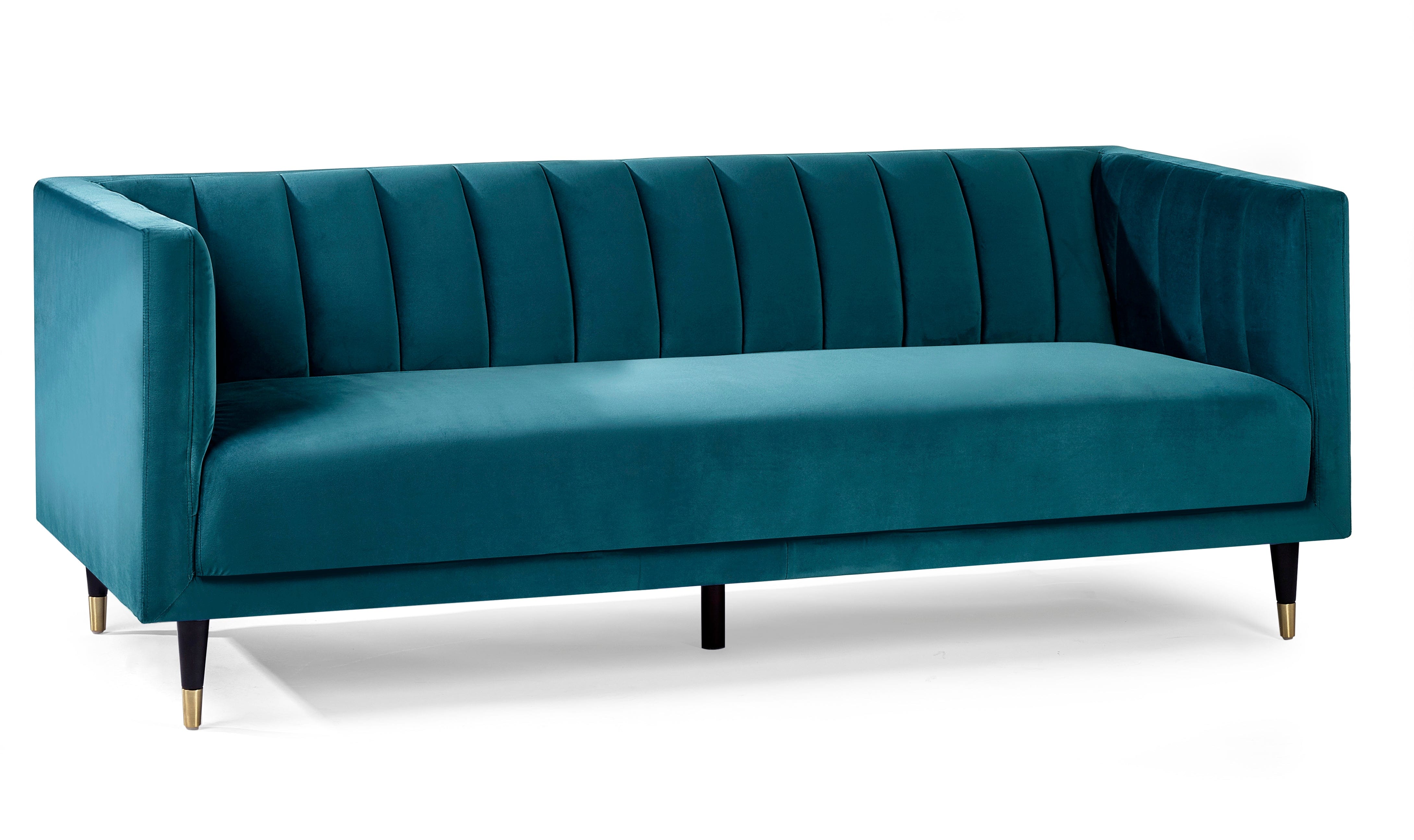 Salma Scalloped Back 3 Seater - Teal – Julian Bowen