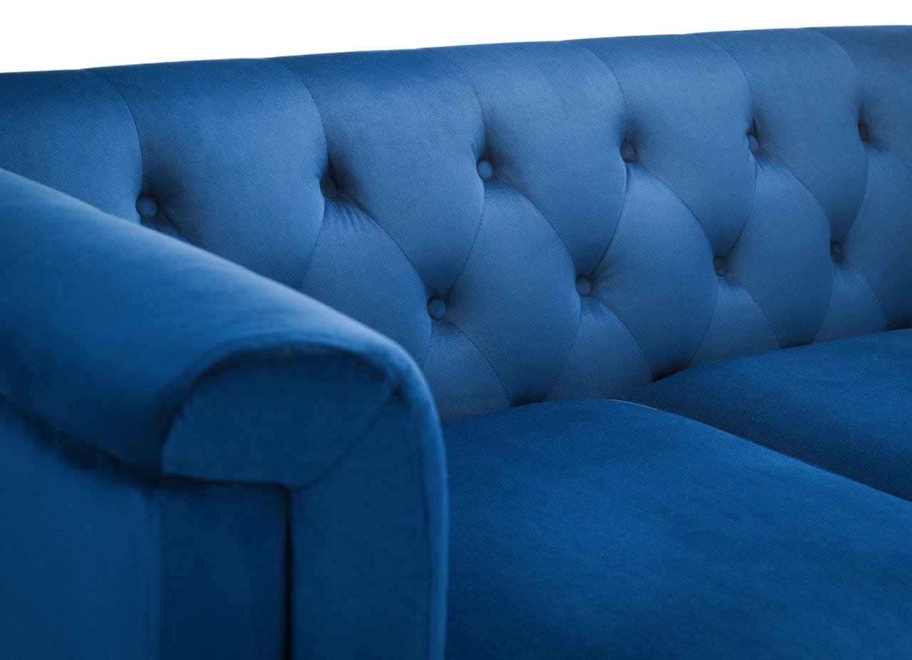 Julian Bowen Sofa Sandringham 2 Seater Sofa - Blue Velvet Bed Kings