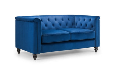 Julian Bowen Sofa Sandringham 2 Seater Sofa - Blue Velvet Bed Kings