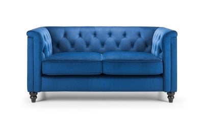 Julian Bowen Sofa Sandringham 2 Seater Sofa - Blue Velvet Bed Kings