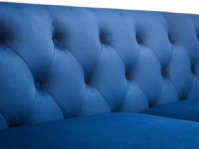 Julian Bowen Sofa Sandringham 3 Seater Sofa - Blue Velvet Bed Kings