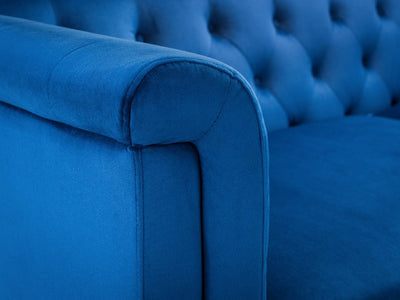 Julian Bowen Sofa Sandringham 3 Seater Sofa - Blue Velvet Bed Kings