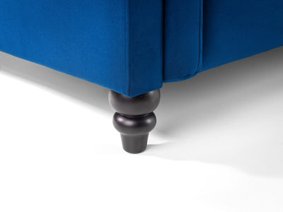 Julian Bowen Sofa Sandringham 3 Seater Sofa - Blue Velvet Bed Kings