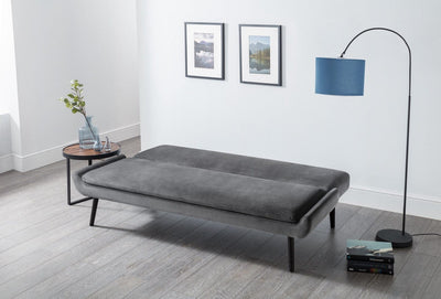 Julian Bowen Sofabeds Gaudi Curled Base Sofabed - Grey Velvet Bed Kings