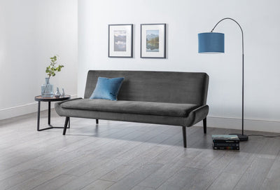 Julian Bowen Sofabeds Gaudi Curled Base Sofabed - Grey Velvet Bed Kings