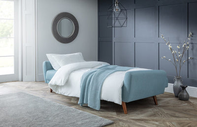 Monza Fabric Sofa Bed - Blue – Julian Bowen, view 2