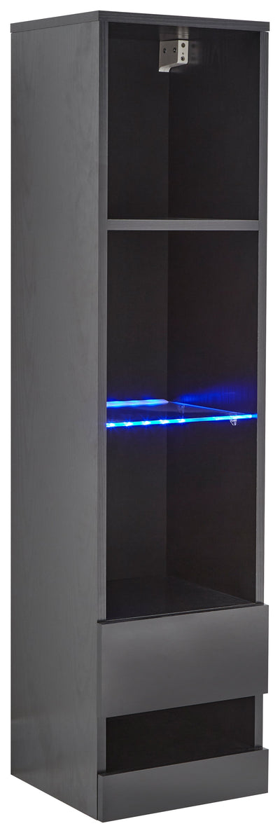 Galicia Tall Shelf Unit With Led Black – GFW