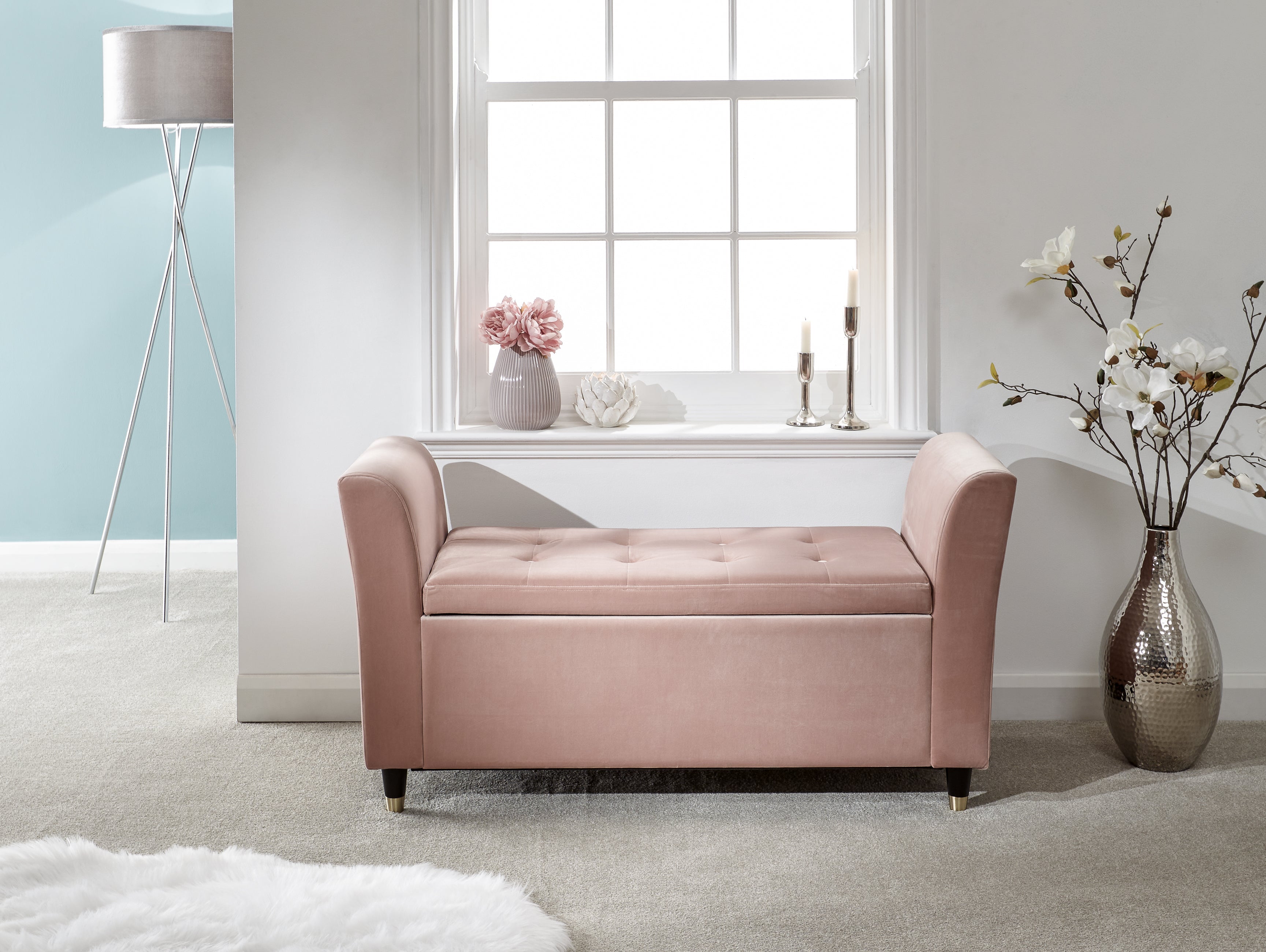 Genoa Window Seat Blush Pink Fabric – GFW, view 2