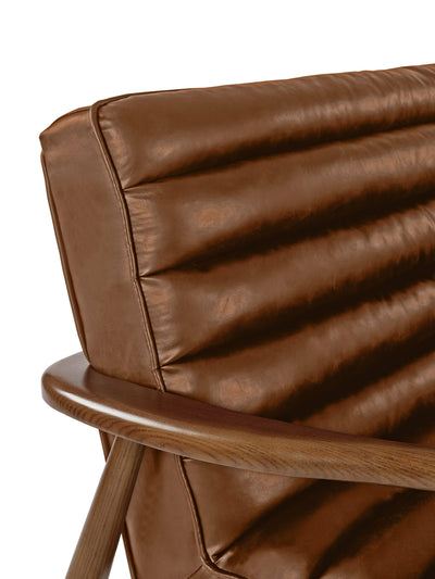 Marshall 2 Seater Sofa - Brown Faux Leather – Julian Bowen, view 9