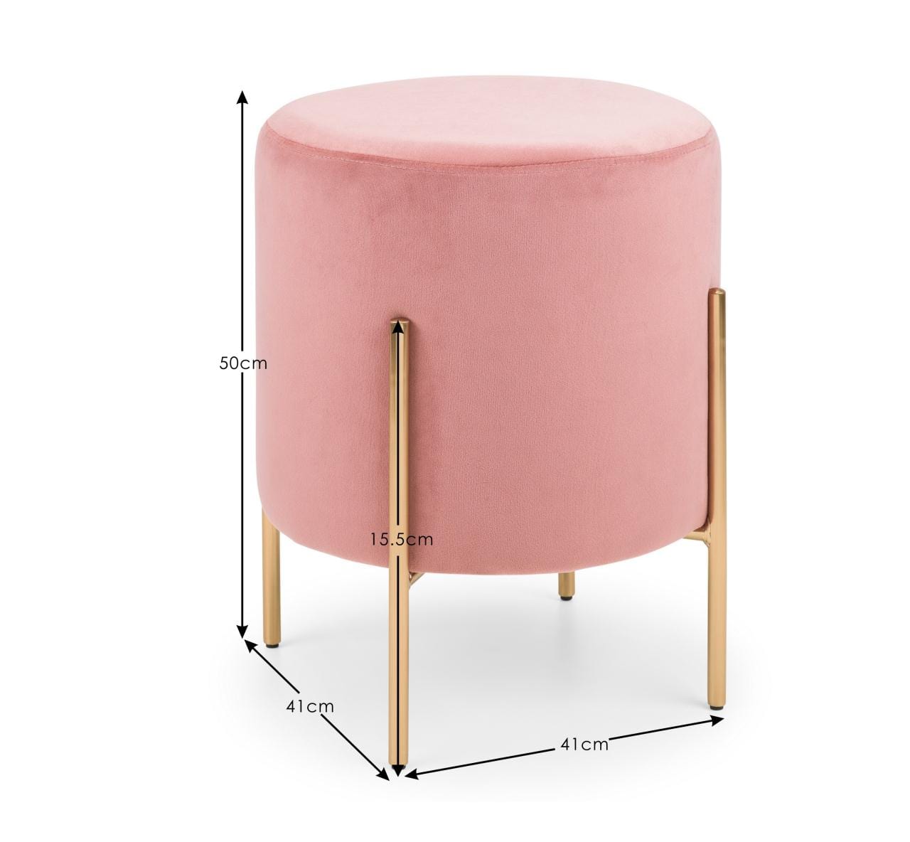 Harrogate Stool - Pink – Julian Bowen, view 3