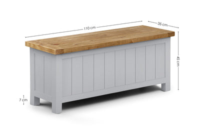 Aspen Storage Bench - Grey Wash – Julian Bowen, view 3