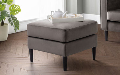 Hayward Ottoman - Grey – Julian Bowen, view 3
