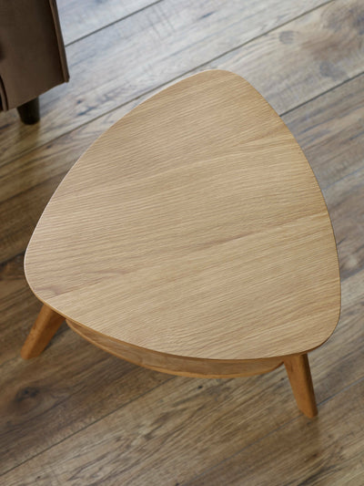 Vera Oak Triangular Side Table with Shelf – Julian Bowen, view 4
