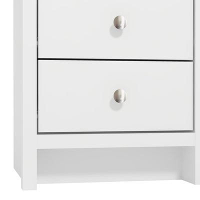 Arianna 3 Drawer Bedside Table – White