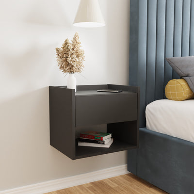 Harmony Wall Mounted Pair Of Bedside Tables Anthracite - GFW – GFW, view 2