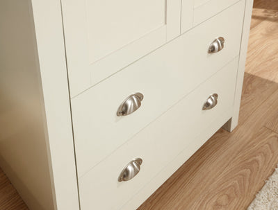 Lancaster 2 Door 2 Drawer Wardrobe Cream – GFW, view 5