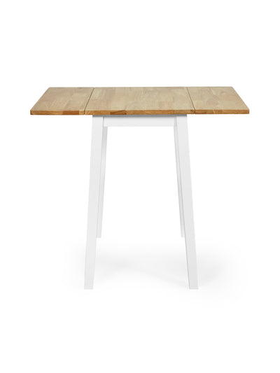 Linwood White and Oak 75cm Drop Leaf Square Extending Dining Table – Julian Bowen, view 4