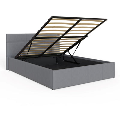 End Lift Ottoman Bed Grey Leather – GFW, view 7