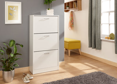 Stirling Three Tier Shoe Cabinet – White