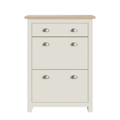 Lancaster 2Dr 1Drw Shoe Cabinet Cream – GFW