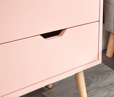 Nyborg Single 2 Drawer Bedside – Coral Pink