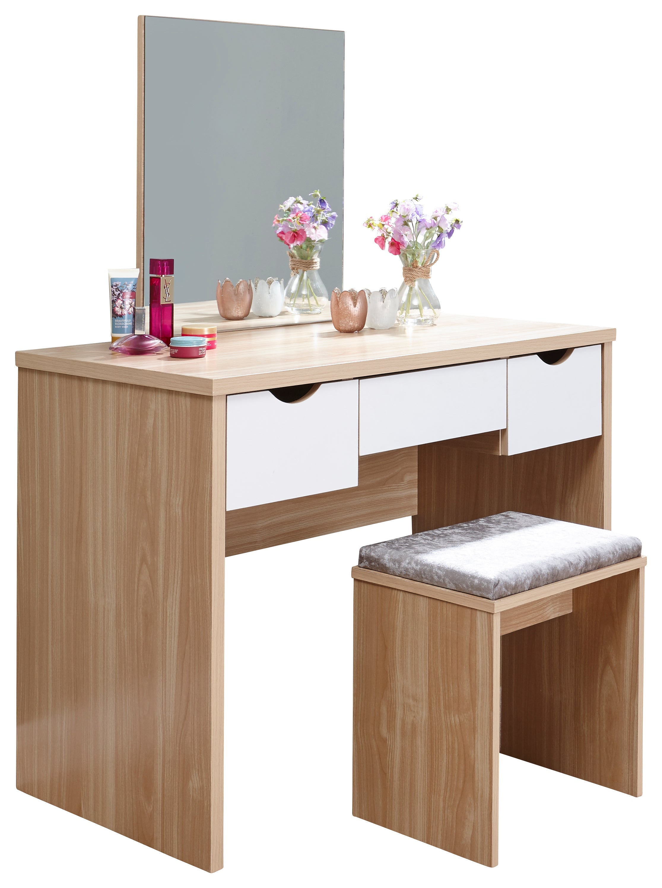 Elizabeth Dressing Table Set – Oak & White