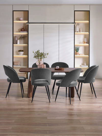 Artemis Curved Leg Walnut Dining Table – Julian Bowen, view 17