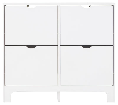 Narrow 4 Drawer Shoe Cabinet – White