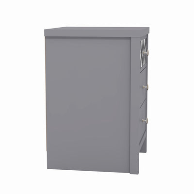 Arianna 3 Drawer Bedside Table – Cool Grey