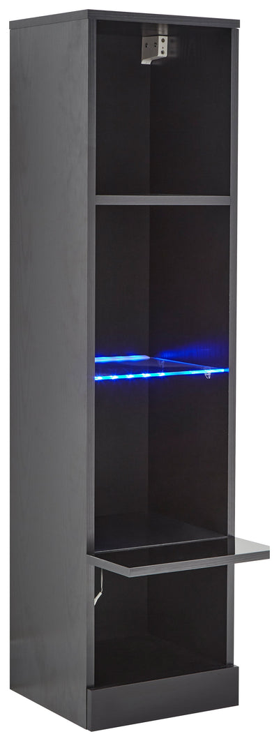 Galicia Tall Shelf Unit With Led Black – GFW, view 12