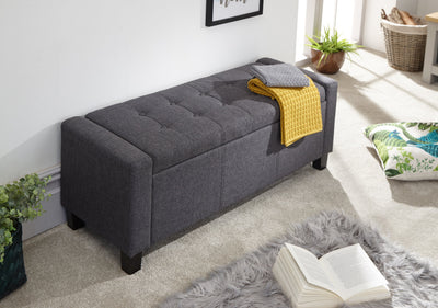 Verona Ottoman Bench Charcoal Grey Fabric – GFW, view 3