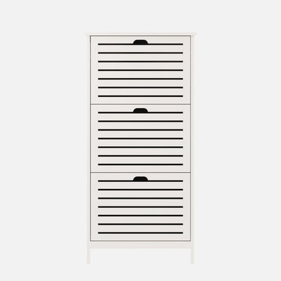 Bergen Three Tier Shoe Cabinet – White