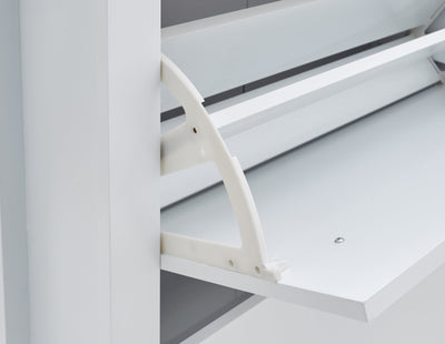 Deluxe Two Tier Shoe Cabinet – White