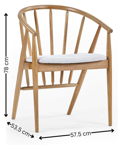 Rory Oak Curved Back Dining Chair – Julian Bowen, view 8
