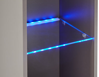 Galicia Tall Shelf Unit With Led Grey – GFW, view 14