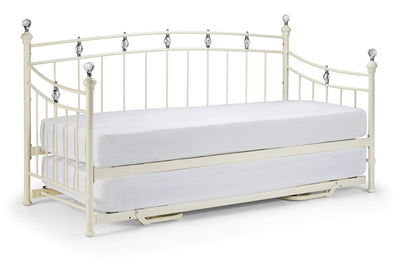 Julian Bowen Trundle Single 90cm 3ft Sophie Underbed Trundle - Daybed - Stone White Satin Bed Kings
