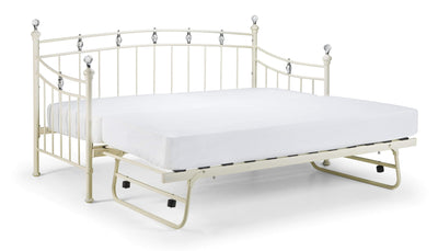 Julian Bowen Trundle Single 90cm 3ft Sophie Underbed Trundle - Daybed - Stone White Satin Bed Kings