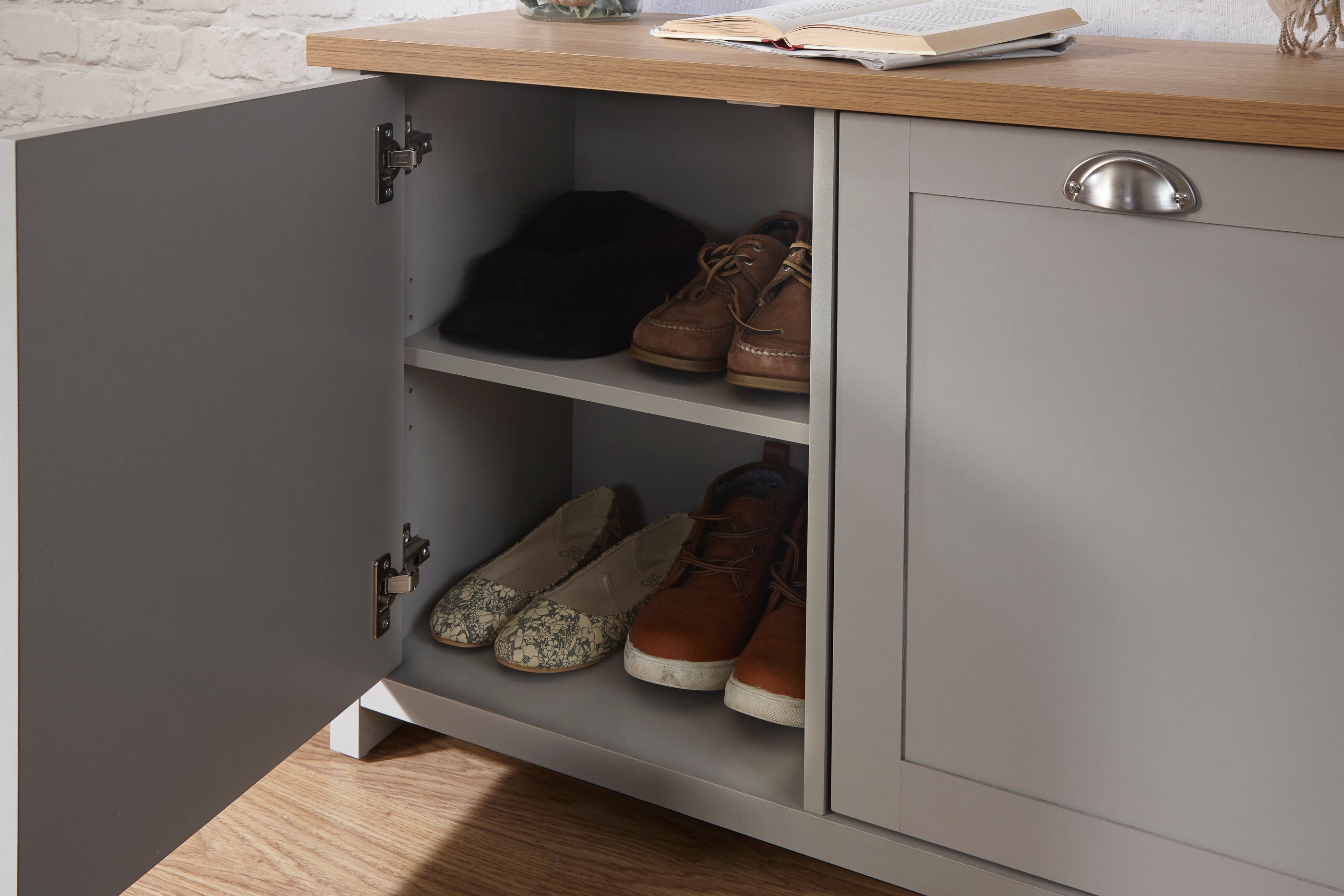 Lancaster Shoe Storage Grey – GFW, view 8