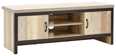 GFW TV Unit Discontinued - Boston 2 Door TV Unit Oak Bed Kings