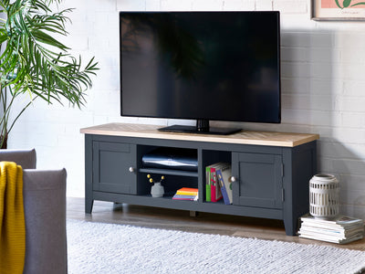 Bordeaux Tv Unit Dark Grey – Julian Bowen, view 2