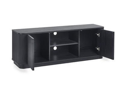 Louis Fluted Tv Unit - Black – Julian Bowen, view 2