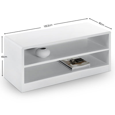 Manhattan High Gloss White Compact Tv Unit – Julian Bowen, view 3