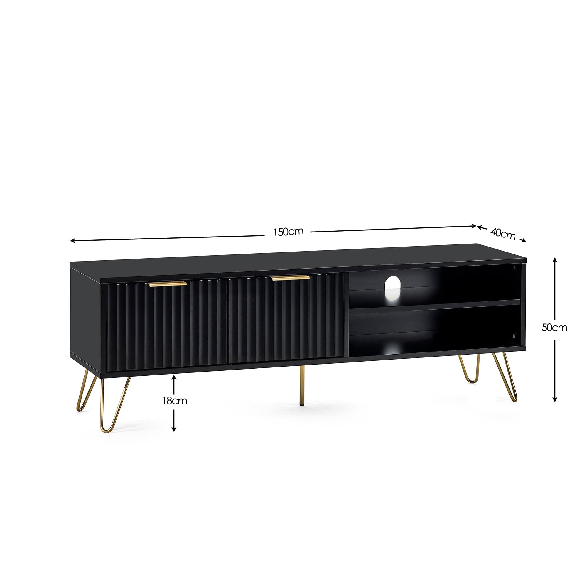 Murano Tv Unit - Matt Black – Julian Bowen