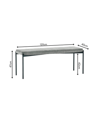 Leonie Bench - Grey – Julian Bowen, view 4