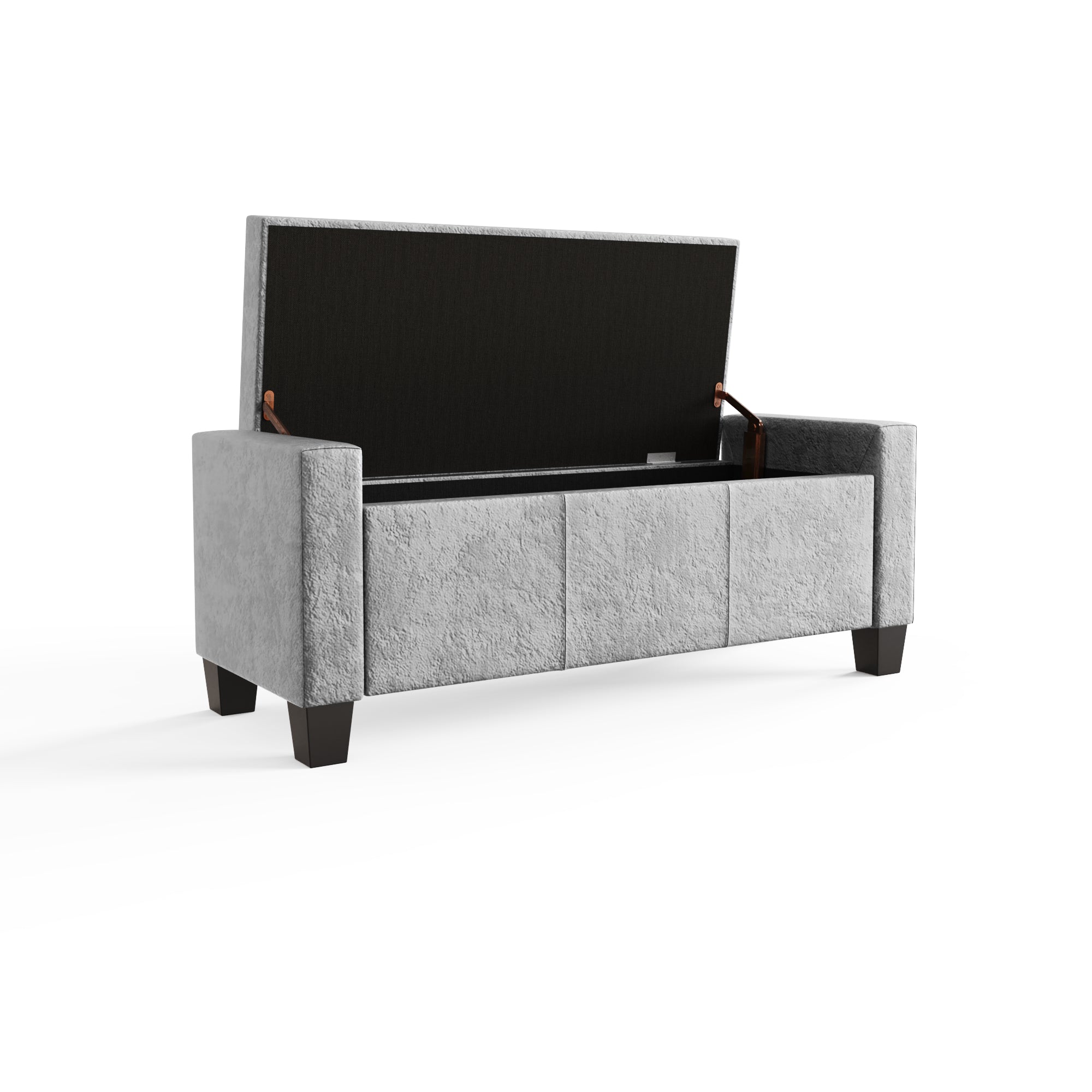 Verona Ottoman Bench Grey Crushed Velvet – GFW, view 6