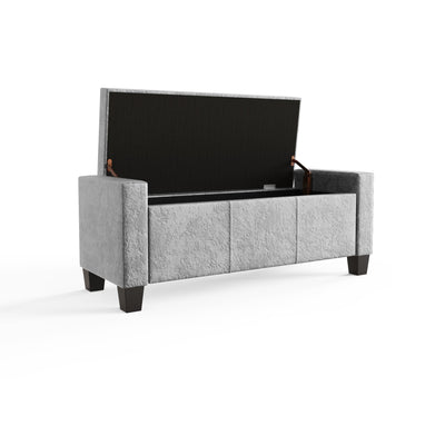 Verona Ottoman Bench Grey Crushed Velvet – GFW, view 6