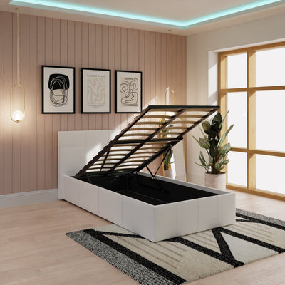 End Lift Ottoman Bed White – GFW, view 12