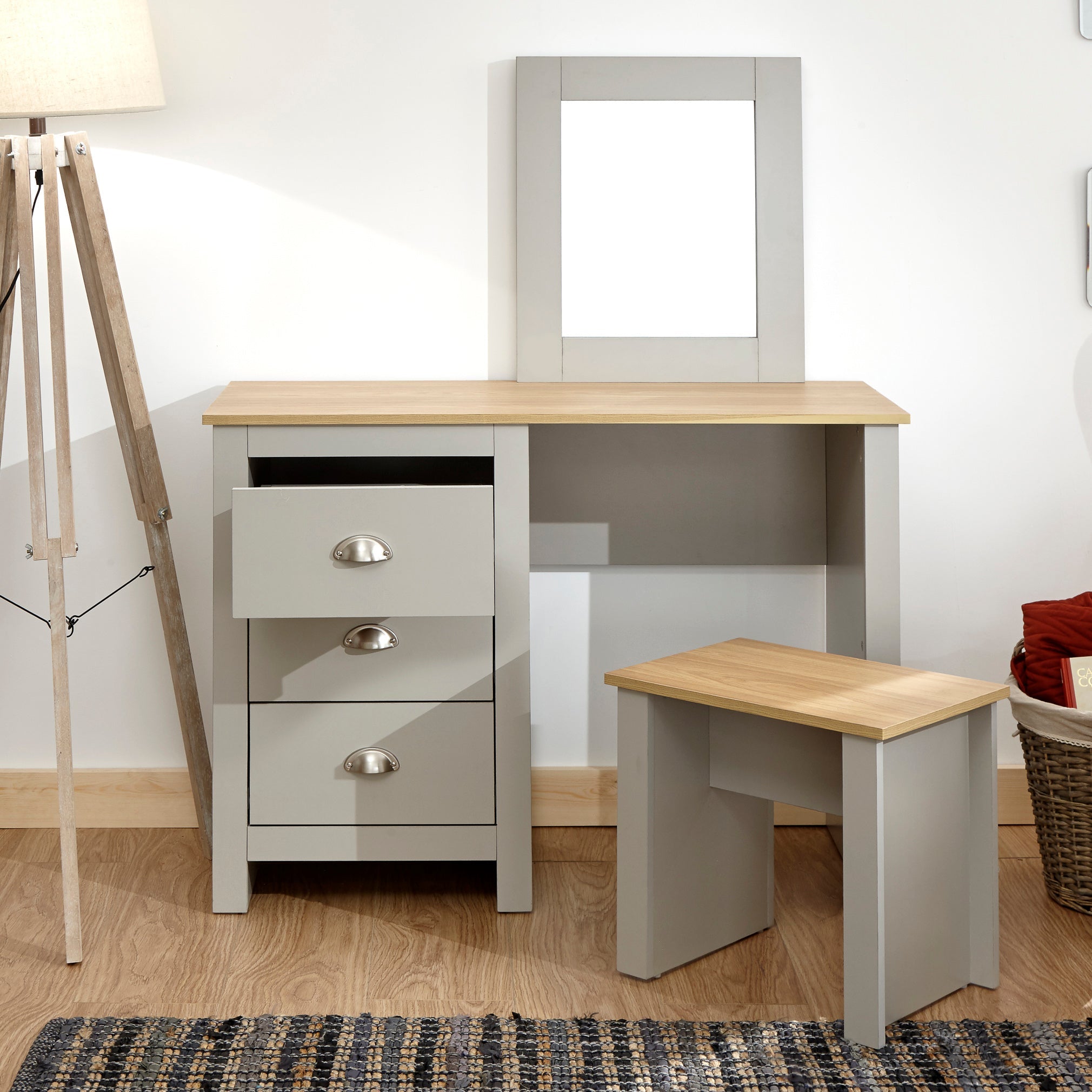 Lancaster Dressing Table Set Grey – GFW, view 7